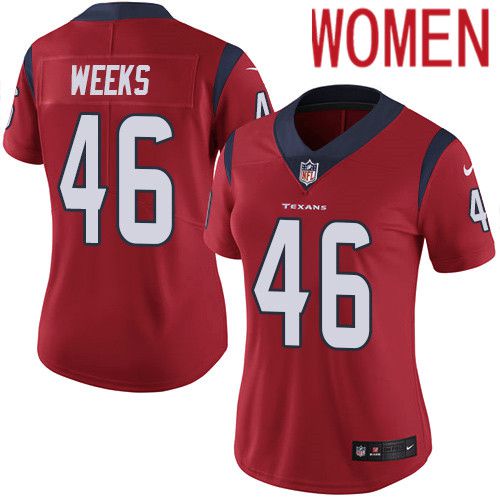 Women Houston Texans #46 Jon Weeks Red Nike Vapor Limited NFL Jersey